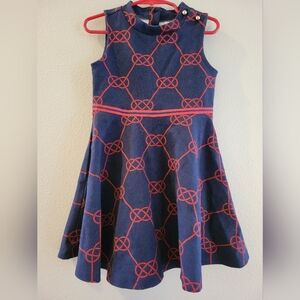 Janie and Jack Size 4Navy And Red Dress